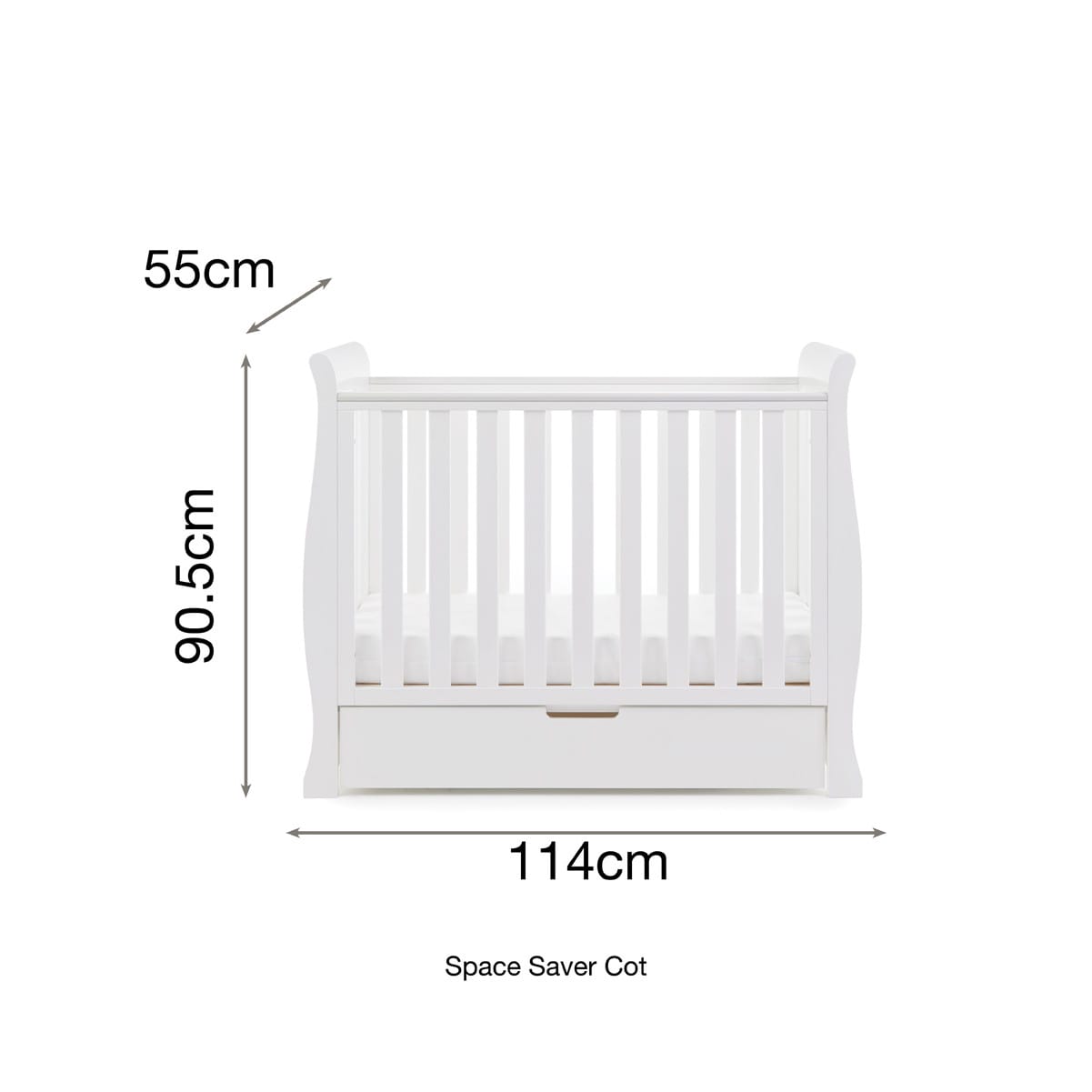 Obaby Stamford Space Saver Cot White (4)