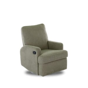 Obaby Madison Swivel Glider Recliner Chair Teddy Fabric Olive (4)