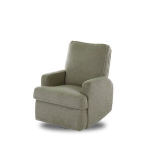 Obaby Madison Swivel Glider Recliner Chair Teddy Fabric Olive (8)