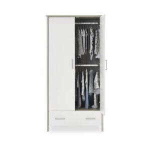 Obaby Nika Wardrobe Grey Wash And White (5)