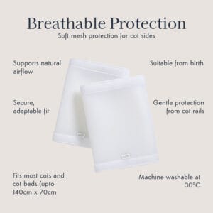 Purflo Breathable Cot Bumper Soft White2
