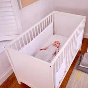 Purflo Breathable Cot Bumper Soft White3