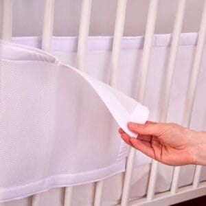 Purflo Breathable Cot Bumper Soft White4