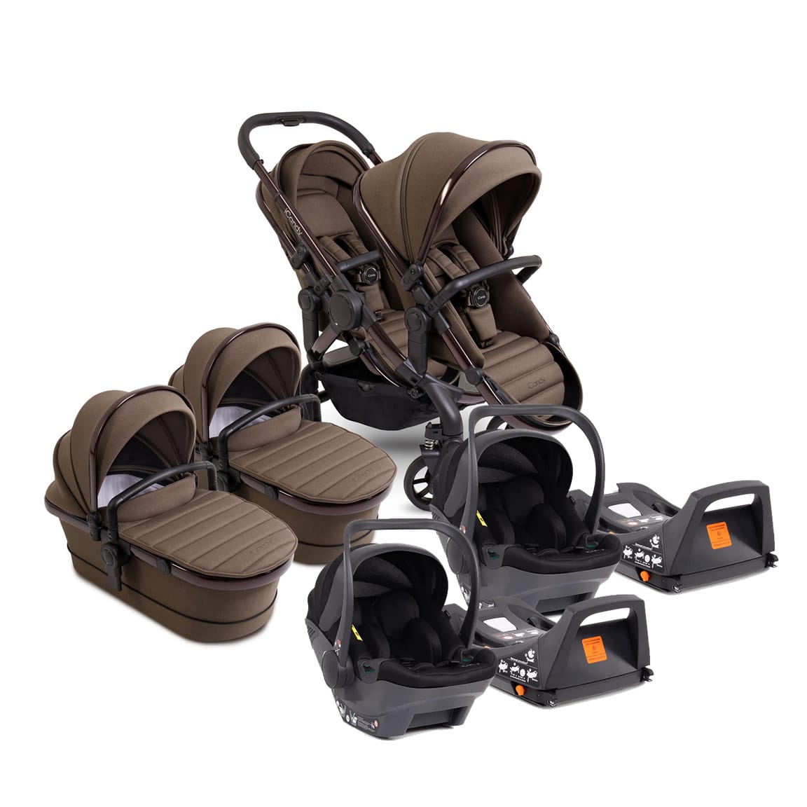 Icandy Peach 7 Twin Bundle With Cocoon Car Seats And Bases Coco