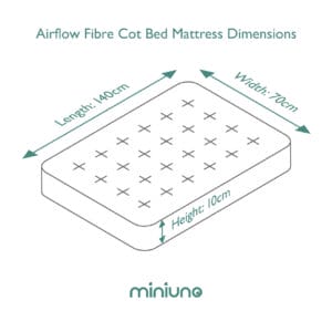 Miniuno Airflow Fibre Deluxe Mattress Cot Bed (2)