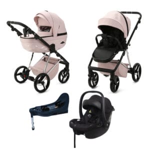 Mee-Go Milano Quantum 3-in-1 Travel System with Base - Pretty in Pink