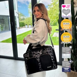 My babiie deluxe changing bag black leopard (4)