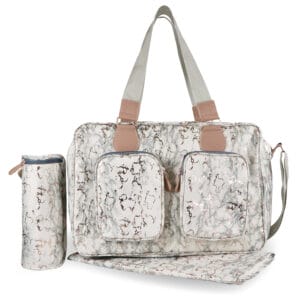 My Babiie Deluxe Changing Bag - Metallic Rose Gold Marble