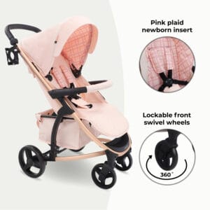 My babiie mb200i 3in1 travel system pink plaid (3)