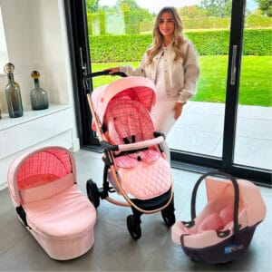 My babiie mb200i 3in1 travel system pink plaid (9)