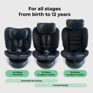 My babiie mbcs200 i size (40 150cm) spin car seat black (3)