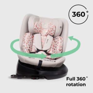 My babiie mbcs200 i size (40 150cm) spin car seat pink leopard (2)