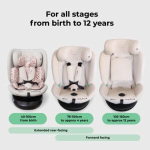 My babiie mbcs200 i size (40 150cm) spin car seat pink leopard (3)