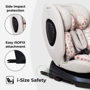 My babiie mbcs200 i size (40 150cm) spin car seat pink leopard (6)
