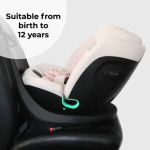 My babiie mbcs300 i size (40 150cm) spin car seat blush leopard (1)