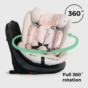 My babiie mbcs300 i size (40 150cm) spin car seat blush leopard (2)