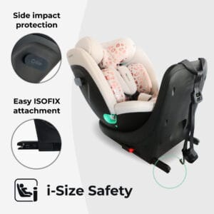 My babiie mbcs300 i size (40 150cm) spin car seat blush leopard (6)