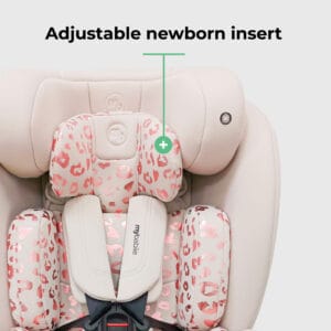 My babiie mbcs300 i size (40 150cm) spin car seat blush leopard (7)