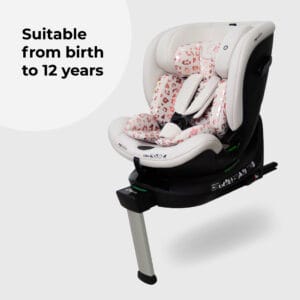 My babiie mbcs400 group 0+ 1 2 3 isize car seat blush leopard (1)
