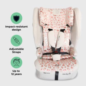 My babiie mbcs80 i size (76 150cm) car seat isofix blush leopard (1)