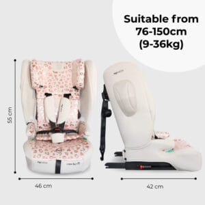 My babiie mbcs80 i size (76 150cm) car seat isofix blush leopard (2)