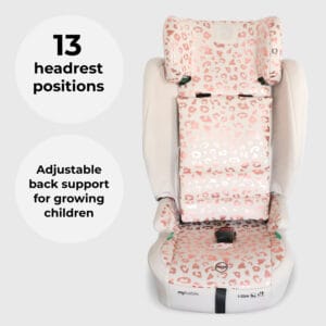 My babiie mbcs80 i size (76 150cm) car seat isofix blush leopard (4)