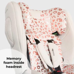 My babiie mbcs80 i size (76 150cm) car seat isofix blush leopard (5)