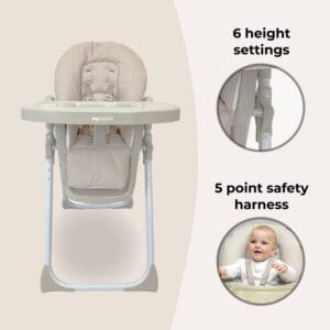 My babiie mbhc8 premium highchair oatmeal herringbone (2)