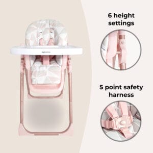 My babiie mbhc8 premium highchair rose gold (2)