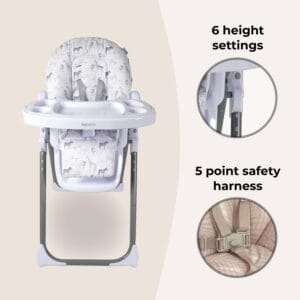 My babiie mbhc8 premium highchair safari (2)