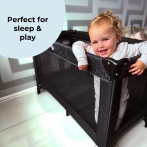 My babiie travel cot black quilted (3)