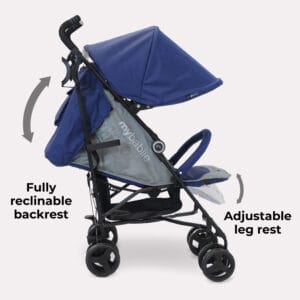 Mybabiee mb02 stroller blue grey plus (4)