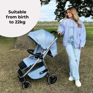 Mybabiee mb160 stroller blue plaid plus (3)