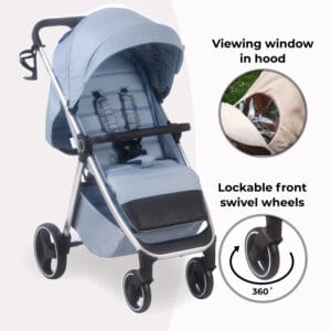 Mybabiee mb160 stroller blue plaid plus (5)