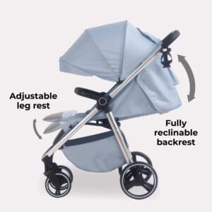 Mybabiee mb160 stroller blue plaid plus (6)