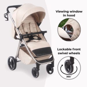 Mybabiee mb160 stroller oatmeal plus (5)