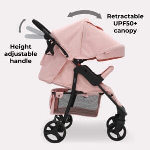 Mybabiee mb30 stroller pink leopard plus (4)