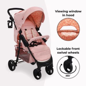 Mybabiee mb30 stroller pink leopard plus (5)