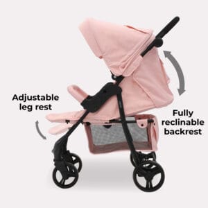 Mybabiee mb30 stroller pink leopard plus (6)
