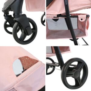 Mybabiee mb30 stroller pink leopard plus (9)