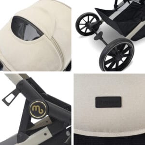 Mybabiee mb33 tandem stroller ivory (12)