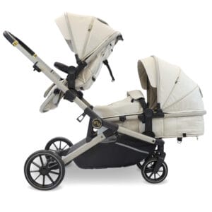 Mybabiee mb33 tandem stroller ivory (6)