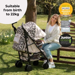 Mybabiee mb51 stroller fawn leopard plus (14)