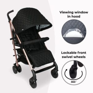 Mybabiee mb51 stroller quilted black (2)