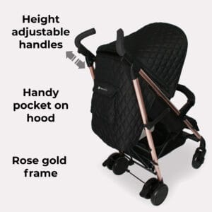 Mybabiee mb51 stroller quilted black (5)