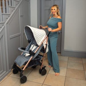 Mybabiee mb51 stroller quilted champagne (6)