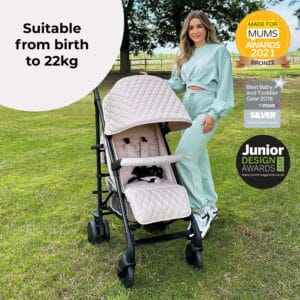 Mybabiee mb51 stroller quilted sand (5)