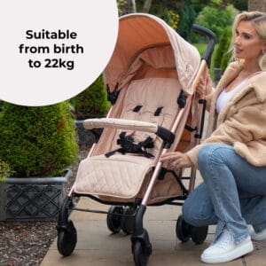 Mybabiee mb51 stroller rose gold blush (5)