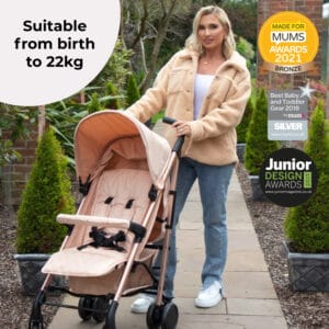 Mybabiee mb51 stroller rose gold blush (7)