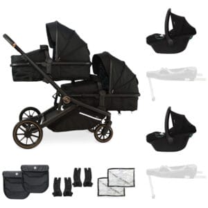With 2 car seats 2 footmuffs